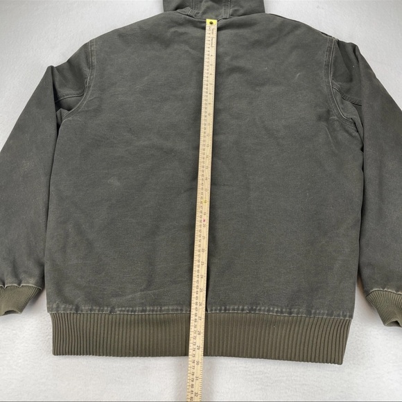 Vintage Carhartt Hooded Jacket Quilt Lined Size XL Army Green Y2K Work Grunge - Picture 12 of 12